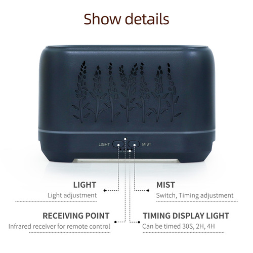 New Ultrasonic 200ml Creative Aromatherapy Machine Hollow Lavender Flame Humidifier Office Home Desktop Type