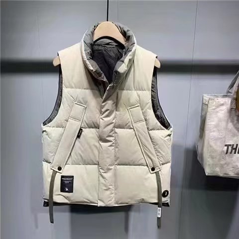 Casual al aire libre sin mangas chaqueta de algodón hombre invierno 2022 nueva moda simple chaleco de cuello para hombres un cabello