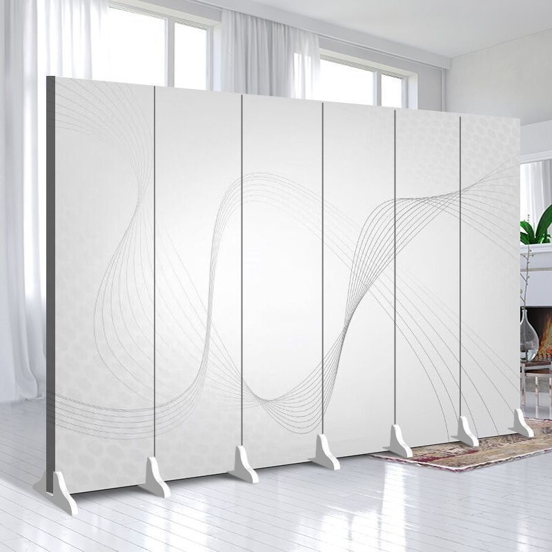 Screen partition for living room, mobile, simple, cream-colored, for bedroom, home use, office, off-white, faux partition screen