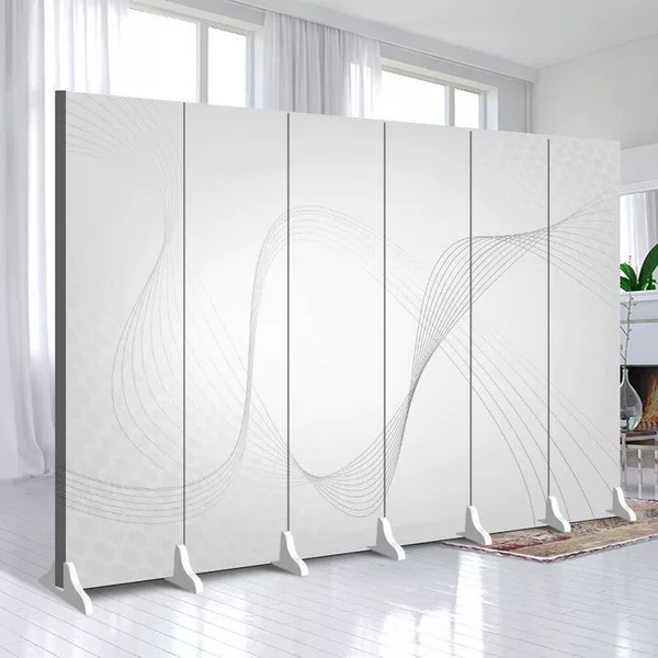 Screen partition for living room, mobile, simple, cream-colored, for bedroom, home use, office, off-white, faux partition screen
