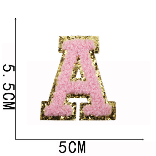 Self-adhesive 5.5cm English letter embroidery fabric bow computer embroidery label pirate hook patch star
