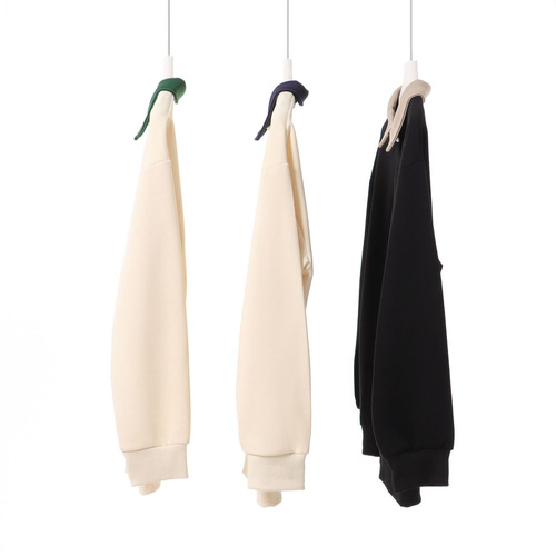 Spring and Autumn Port Style Men's Loose Color Block Collar Sweatshirt Trendy College Style Casual Hooded Polo Neck Top
