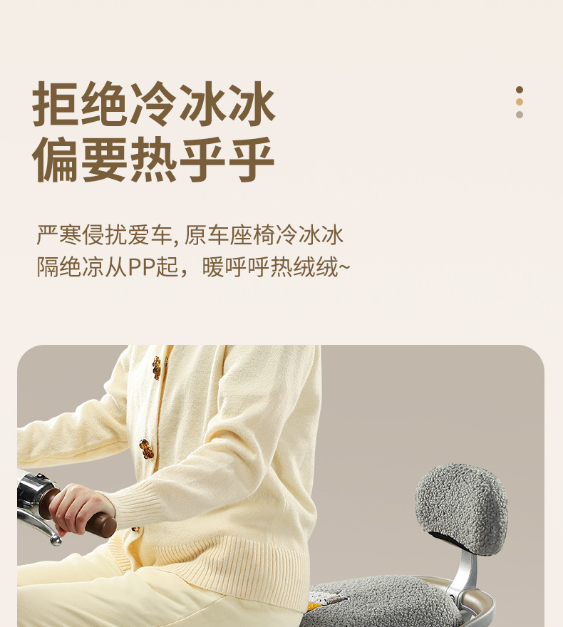 Suitable for Electric Vehicle Seat Cushion Cover, Thick Plush Autumn and Winter Warm and Comfortable Shock-Absorbing Cute High-Value Seat Cushion