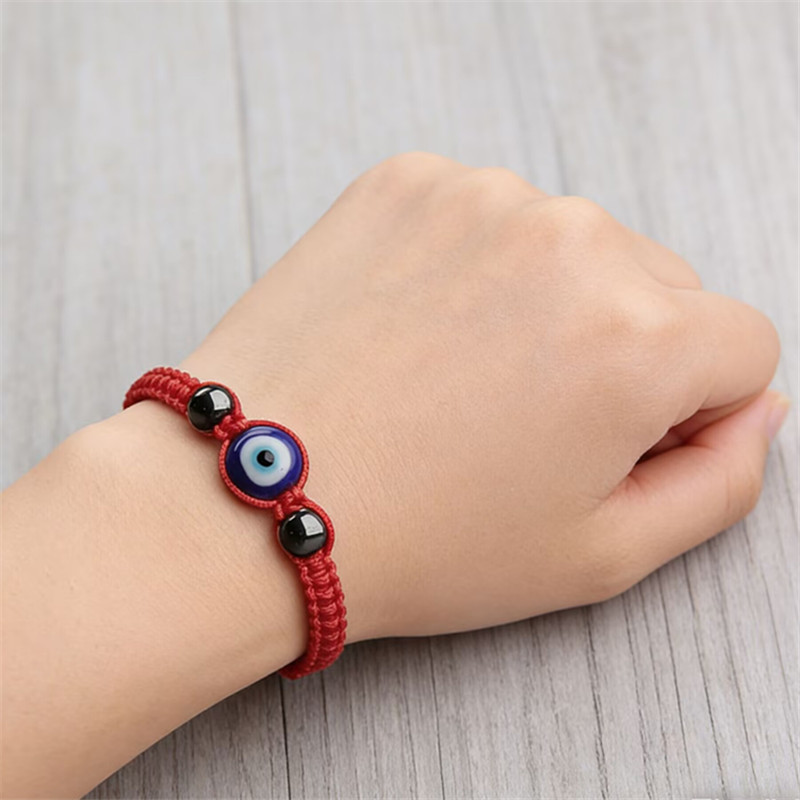 European and American Amazon Best-Selling Devil's Eye Bracelet, Adjustable Woven Blue Eye Bracelet with Glass Eye Beads