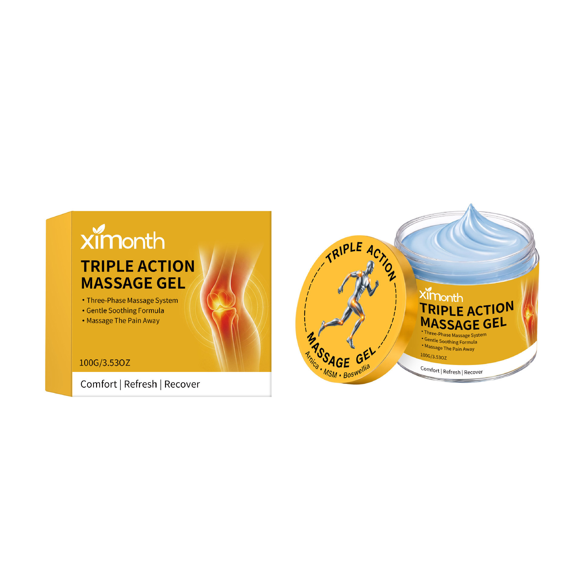 Gel de Masaje Muscular y Articular Hidratante, Relajante para Uso Externo