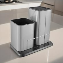 现货不锈钢刀架自由插刀座厨房刀具用品置物架沥水台面收纳菜刀架