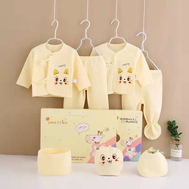 Ropa de bebé de algodón para recién nacidos de 0 a 3 meses, conjunto de 7 piezas en caja de regalo con protección UV