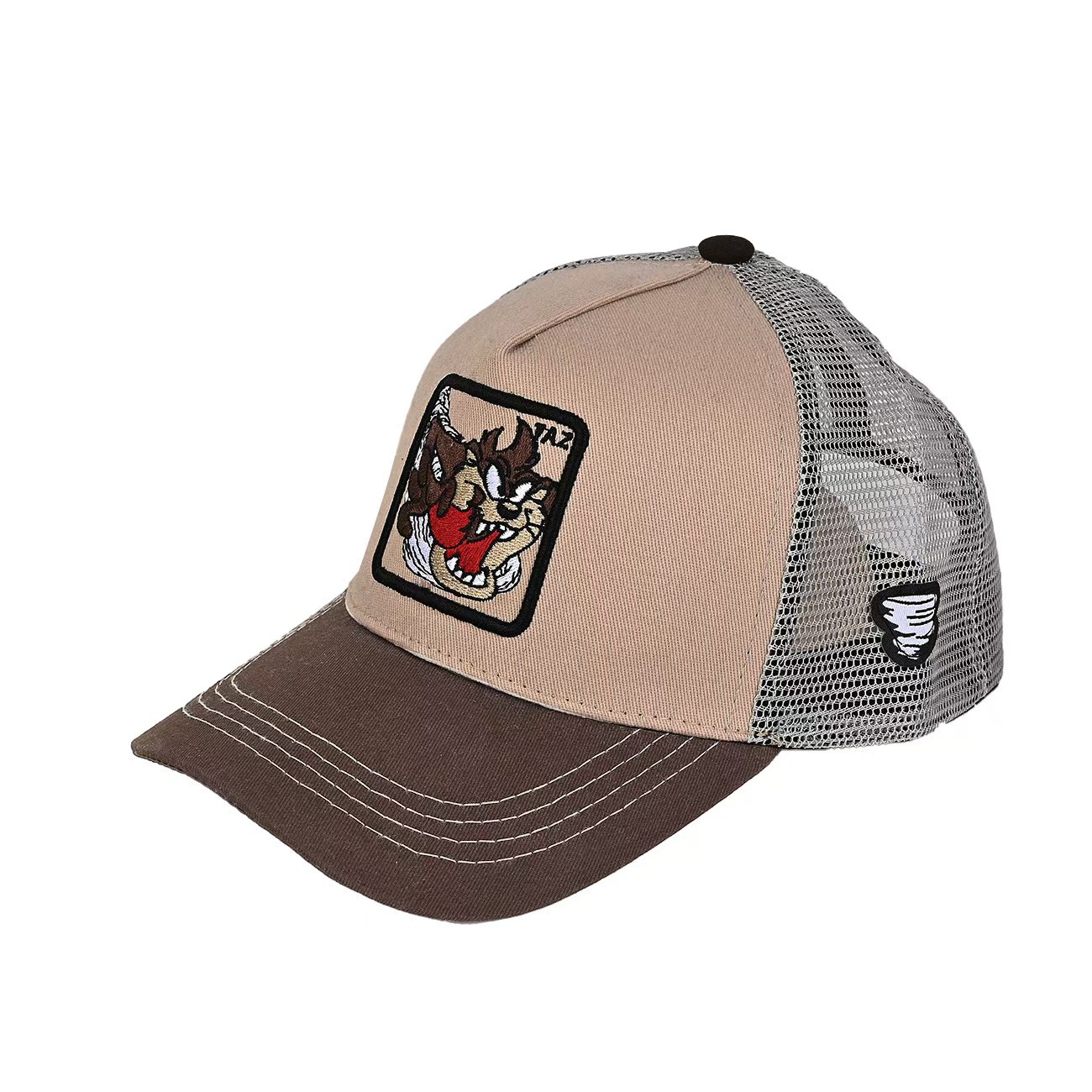 2024 nueva gorra bordada de anime de pato de dibujos animados, gorra de conductor de camión, gorra de béisbol de malla extraña de boca grande