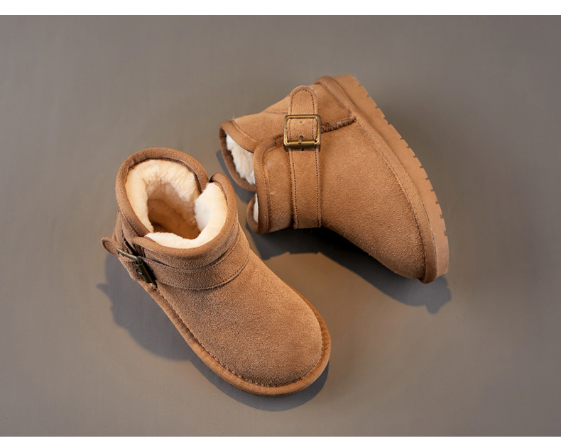 Bottes de neige pour enfants, chaussures d'hiver chaudes en coton pour garçons, bottes courtes pour filles, chaussures en coton imperméables et épaisses pour bébé_voghion.com