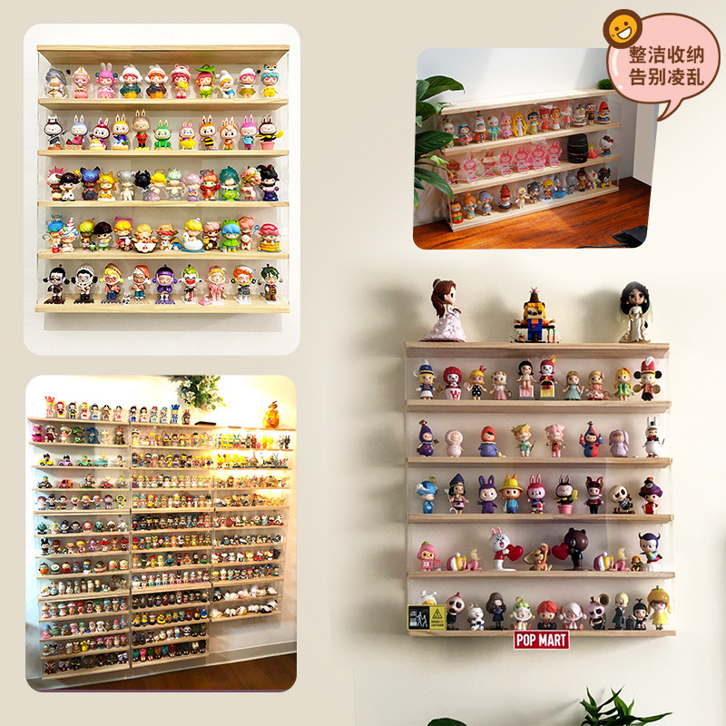 Caja ciega de pared caja de almacenamiento transparente burbuja Matt popmart soporte de exhibición Molly caja de exhibición de acrílico