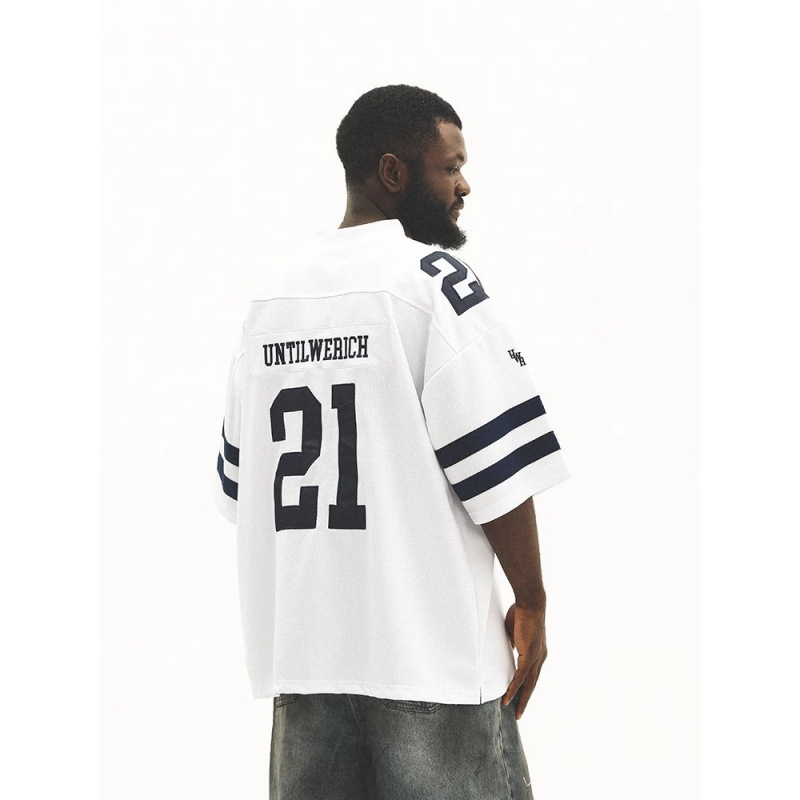 American Ice Hockey Uniform Short-Sleeved Men's and Women's Mesh Quick-Drying Breathable Rugby Basketball T-Shirt Sports Jersey Casual and Loose American Ice Hockey Uniform Short-Sleeved Men's and Women's Mesh Quick-Drying Breathable Rugby Basketball T-Shirt Sports Jersey Casual and Loose