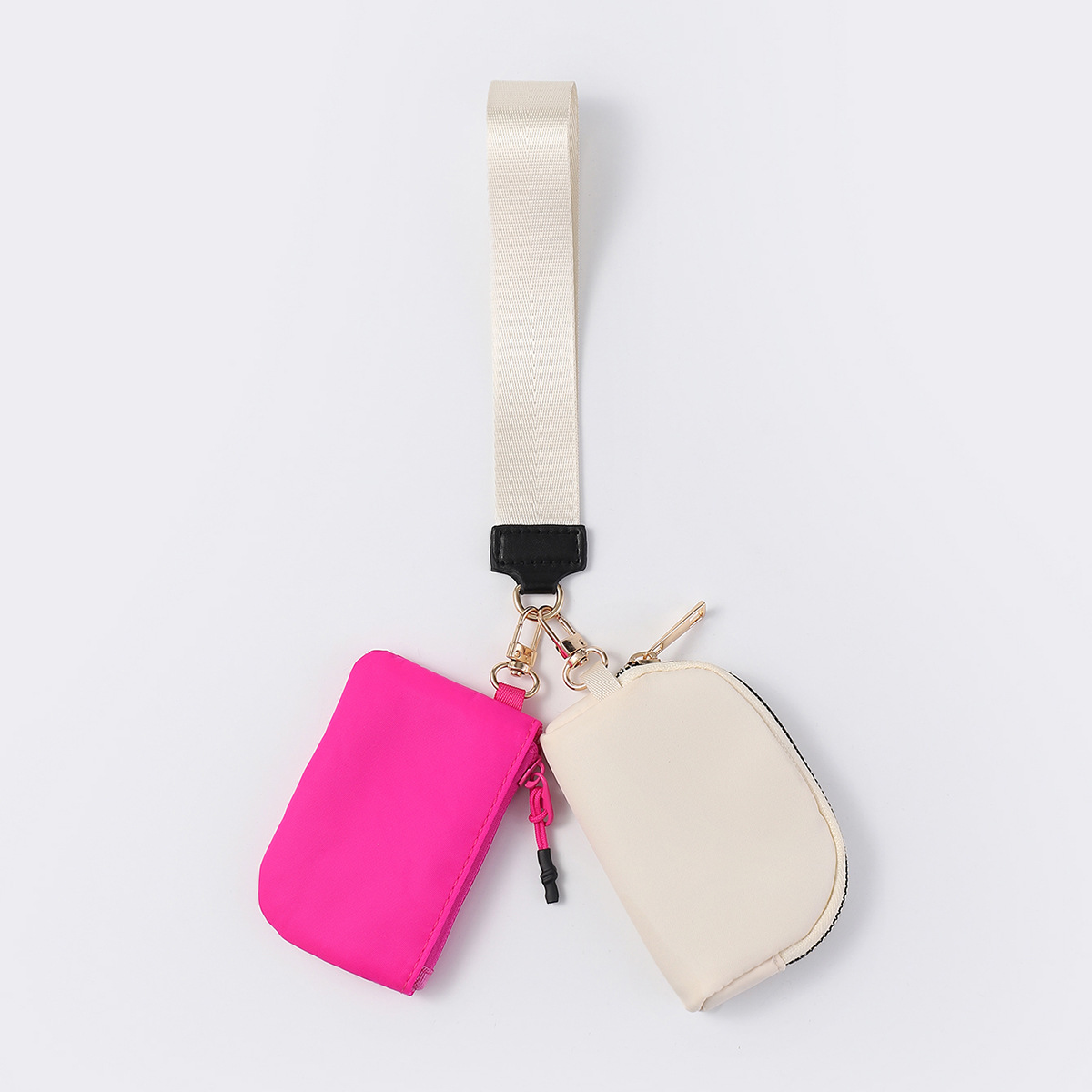 Bolso de muñeca transfronterizo LULU con el mismo estilo Mini bolso de color de moda portátil Estuche para llaves de almacenamiento impermeable de nailon