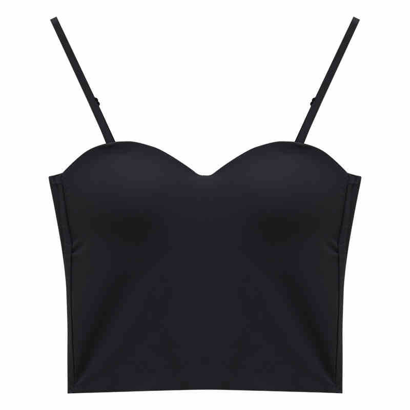 Damen-Camisole aus Eisseide, rückenfrei, einteiliger BH mit festen Cups, verstellbaren Trägern und kurzen Trägern_voghion.com