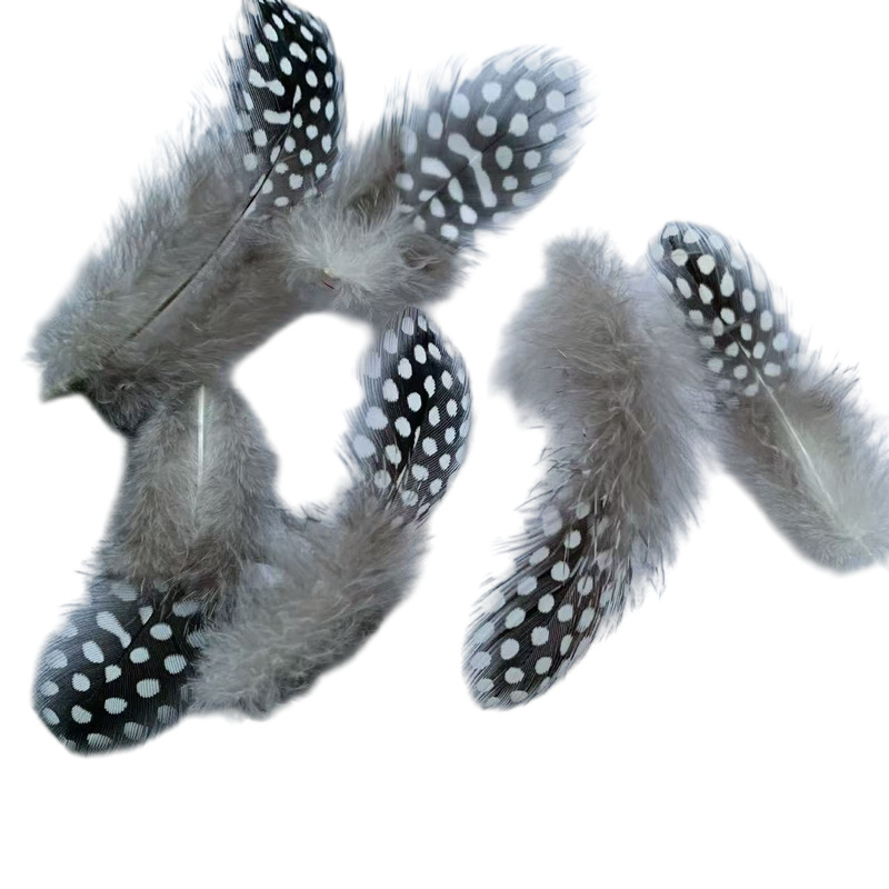 Cross-Border Shipping of Pearl Chicken Feathers, Natural Polka Dot Turkey Feathers, Handmade DIY Accessories, Crafts, Cat Teaser Stick Accessories