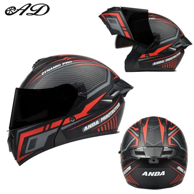 Helmet Men's and Women's Winter, Motorcycle Safety Supplies - speed-red-3c-certification-class-a-black-tea-mirror-free-hd-mirror-m-suitable-for-head-circumference-57-58