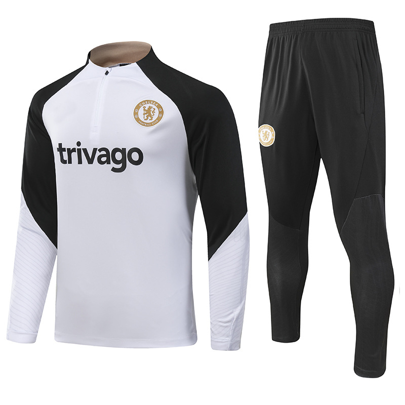 2324 Manchester City gris versión B traje de uniforme de fútbol de manga larga traje de entrenamiento de juego de otoño e invierno para hombres