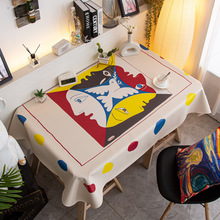北欧风PVC防水防油免洗桌布梵高/毕加索油画涂鸦餐桌耐脏一件代发