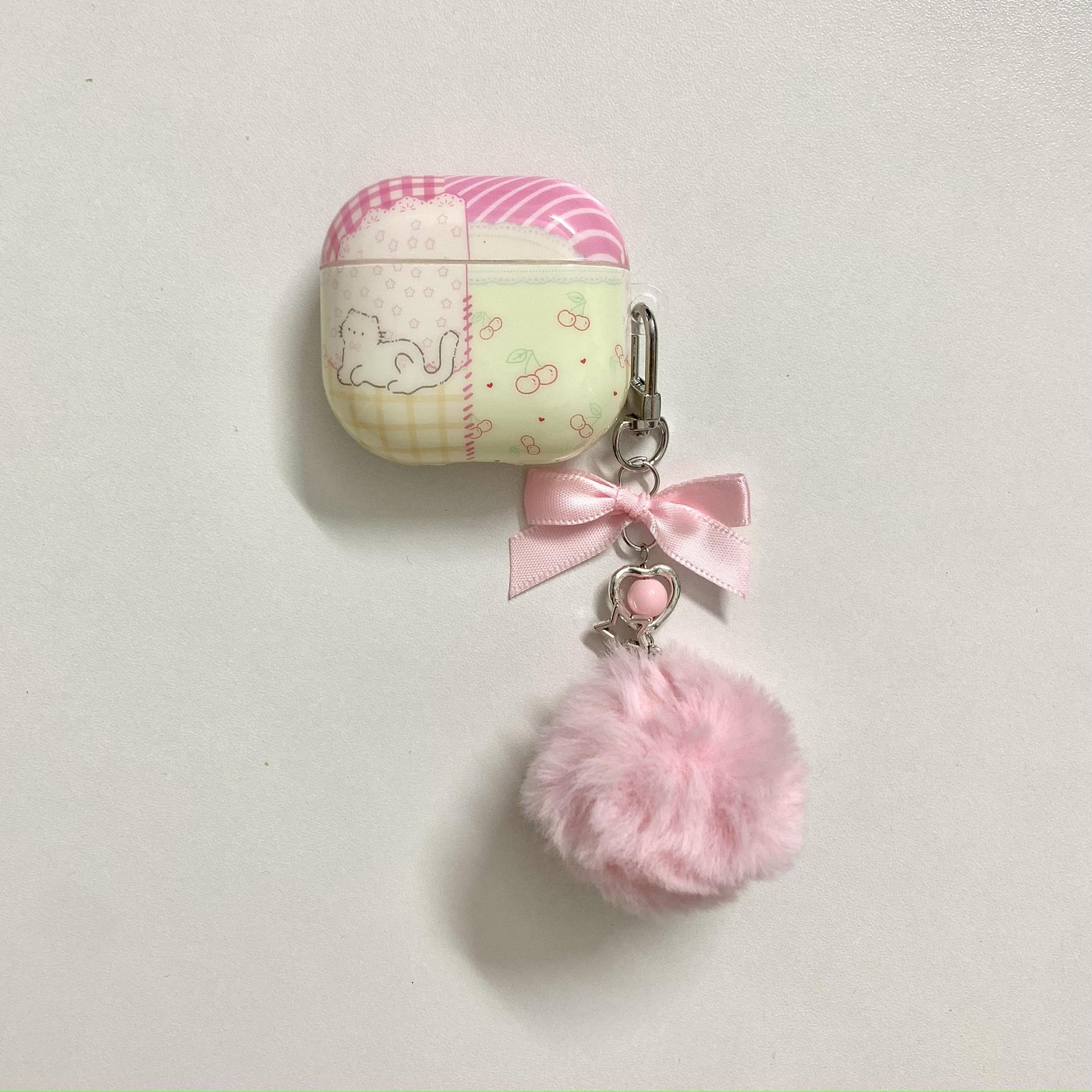 Ins empalme cereza gato para Airpods nuevo colgante Pro2 de 1/2 generación 3/4 funda para auriculares de generación Pro femenino 3/4