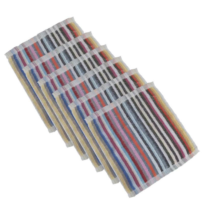 Cross-border Amazon Explosions Big Color Strip Towel Face Towel Kitchen Hotel Rag Color Yarn Bath Towel