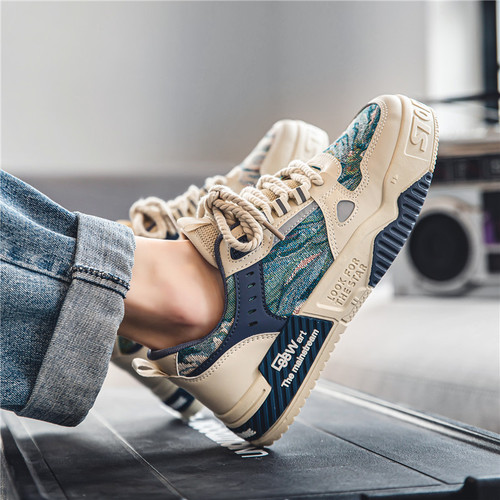 Men's 2025 New Winter Breathable Versatile Niche Original Casual Skate Shoes with Thick Soles and Non-slip Comfort Trend Brand