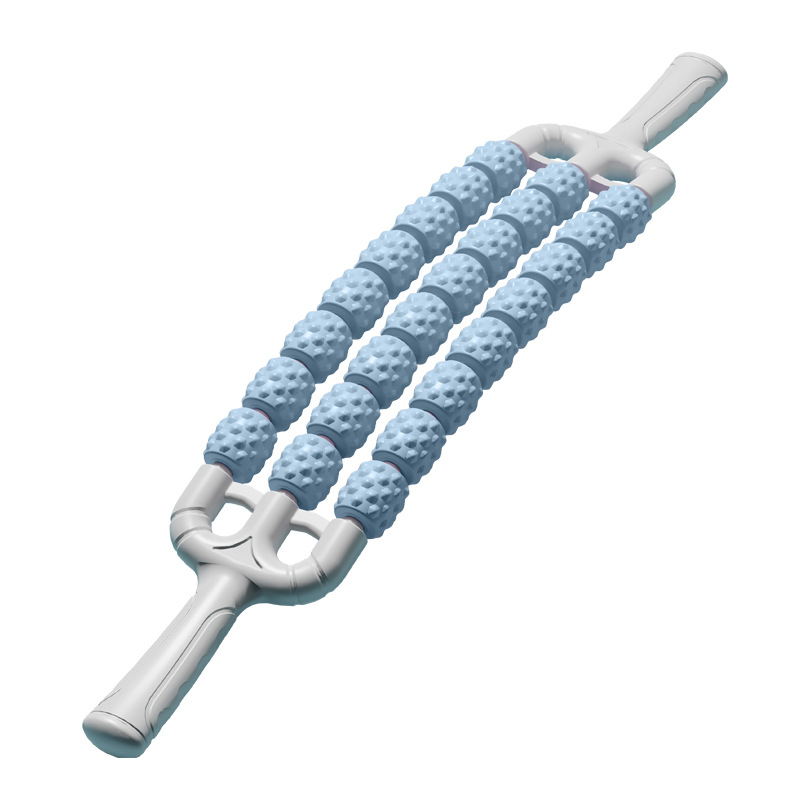 [three rows of bendable] 24-bead blue massage stick