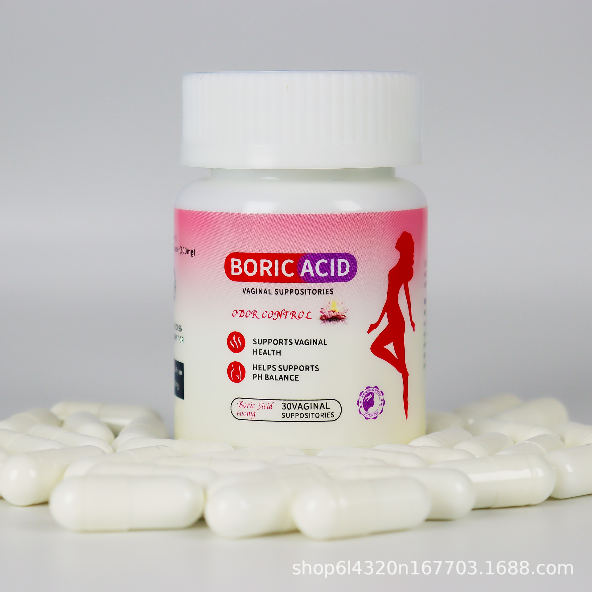 Boric acid capsules vaginal supppository cross-border boric acid capsules 30 capsules in a bottle