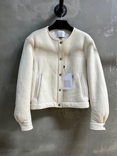 2023冬季新款圆领排扣美利奴皮毛一体外套女真皮皮草短款皮夹克