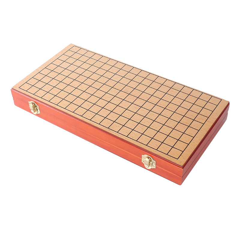 Plegable de madera ir de madera maciza tablero de ajedrez Niños Estudiantes de la escuela primaria aprendizaje educativo juguetes educativos juego de ajedrez