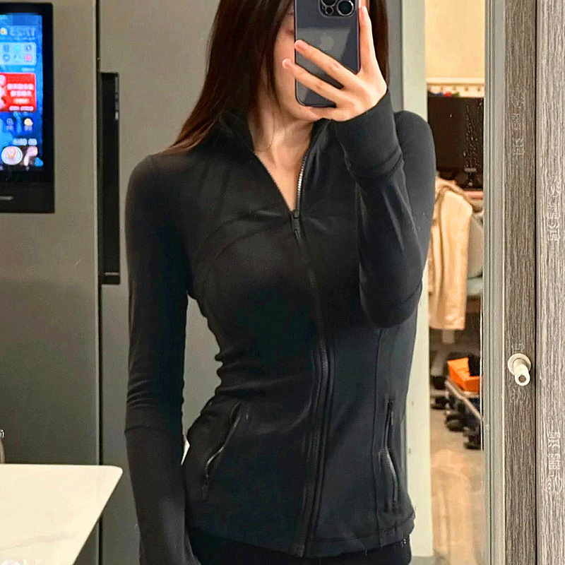Lulu original label yoga wear sports stand-up collar jacket slim fit spring and autumn running women's sun protection jacket sun protection yoga