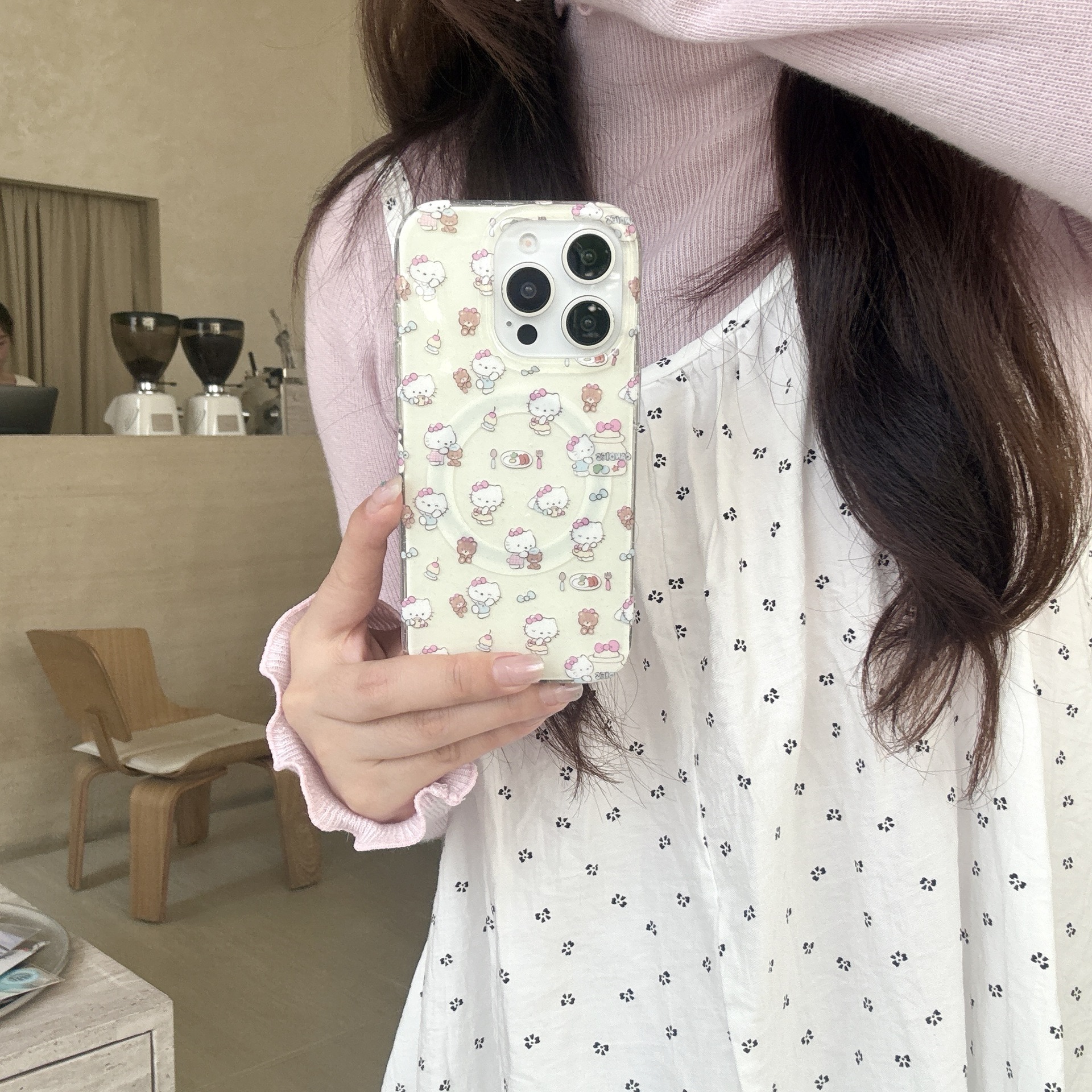 Lindo postre oso ktcat apple 15ProMax funda para teléfono móvil 16Pro Girl Heart 14/13 atracción magnética 16