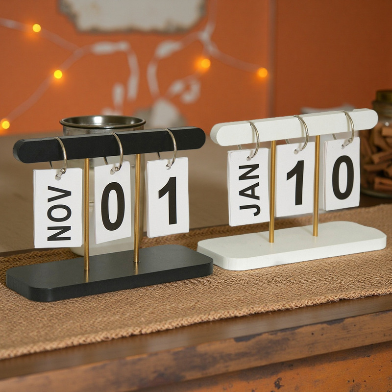Calendar Ornament Wooden Creative Ins Style Desk Calendar Perpetual Calendar Photo Prop Decoration Desktop Small Calendar Custom-Made