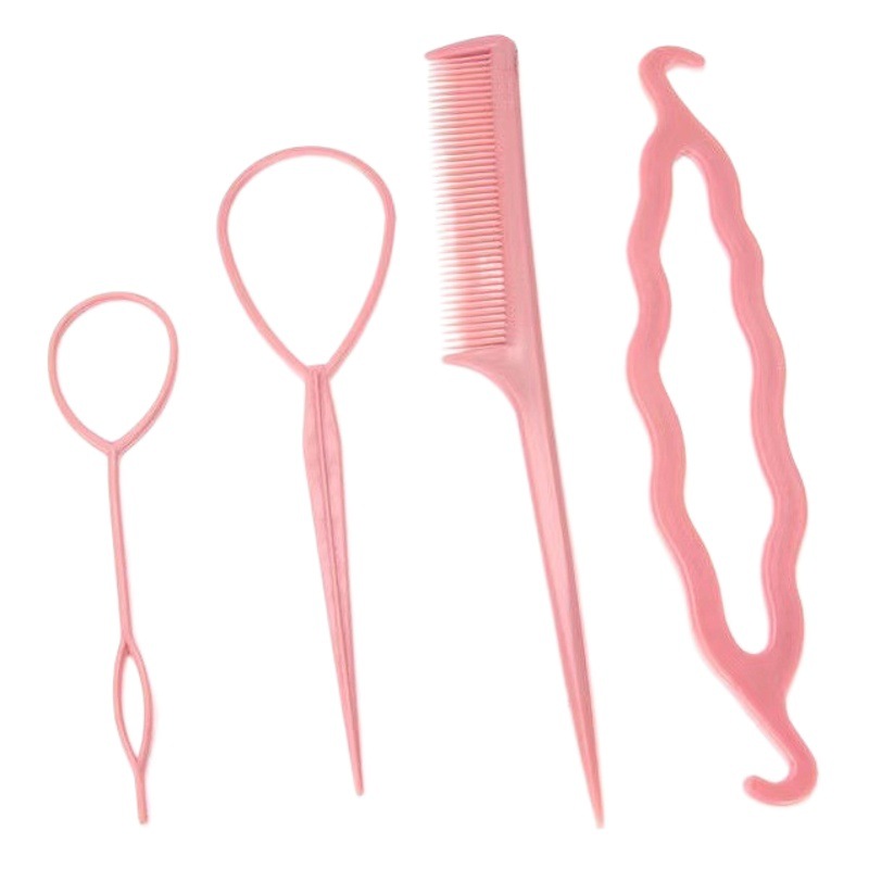 South Korea's New Candy Color Pattern Hair Set Four-Piece Artifact Braid Hair Variety Lazy Styling Tool Hair Styler