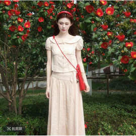 2026法式温柔风粉色衬衫半身裙套装女夏季小个子松弛感少女穿搭