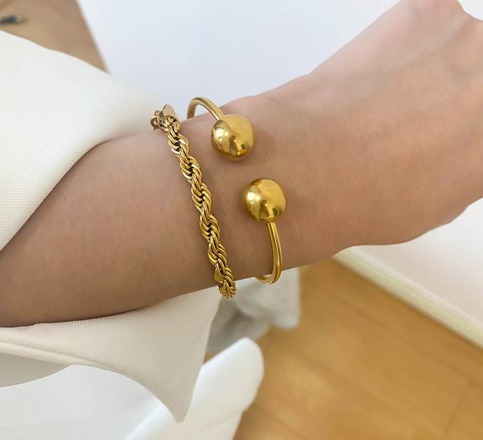 18K Real Gold Plated Plating Material No Inlaid Inlay Material PVD Coated Real Gold Plated 18K Gold Heart 304 Stainless Steel Titanium Steel Simple Style Waterproof Non Tarnish 304 Stainless Steel Titanium Steel