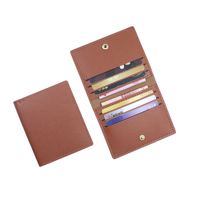 Fábrica de stock de tarjeta de gran capacidad de color sólido tarjeta pequeña bolsa de tarjeta multi tarjeta universal pequeña tarjeta de cuero pu bolsa de tarjeta al por mayor