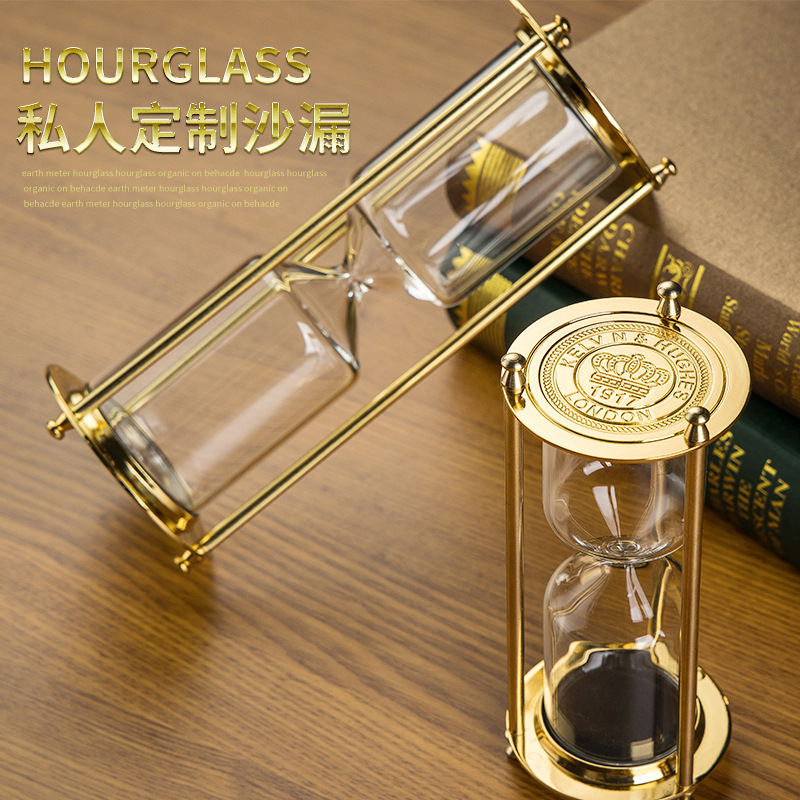 Self-Assembled Sand Hourglass Hardware Ornaments, Custom Logo, Engraving, Home Handmade Art Glass Handmade