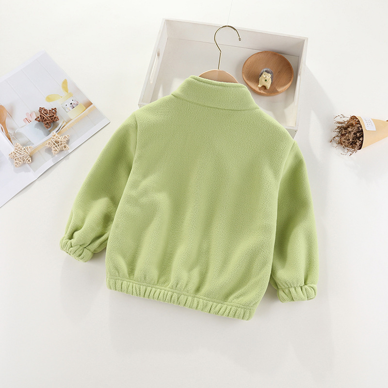 Otoño e invierno Nueva chaqueta de lana olímpica para niños y niñas bebé más chaqueta de terciopelo cálido ropa de invierno de lana de doble cara para niños