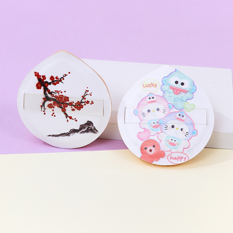 100 puntos de soplo de polvo de algodón de azúcar patrón de logotipo de impresión personalizado poliuretano maquillaje esponja cojín de aire bomba Q no come polvo