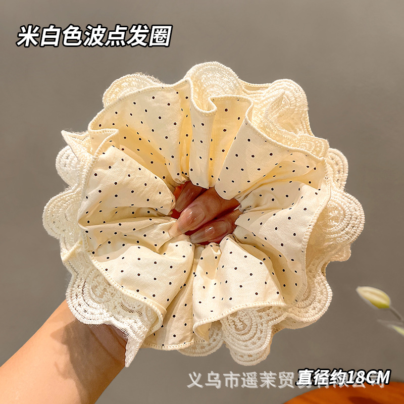 Anillo para el cabello de intestino grueso de gran tamaño coreano, bufanda cuadrada de alta calidad femenina, cuerda para el cabello, banda elástica y duradera, flor de viento perezosa