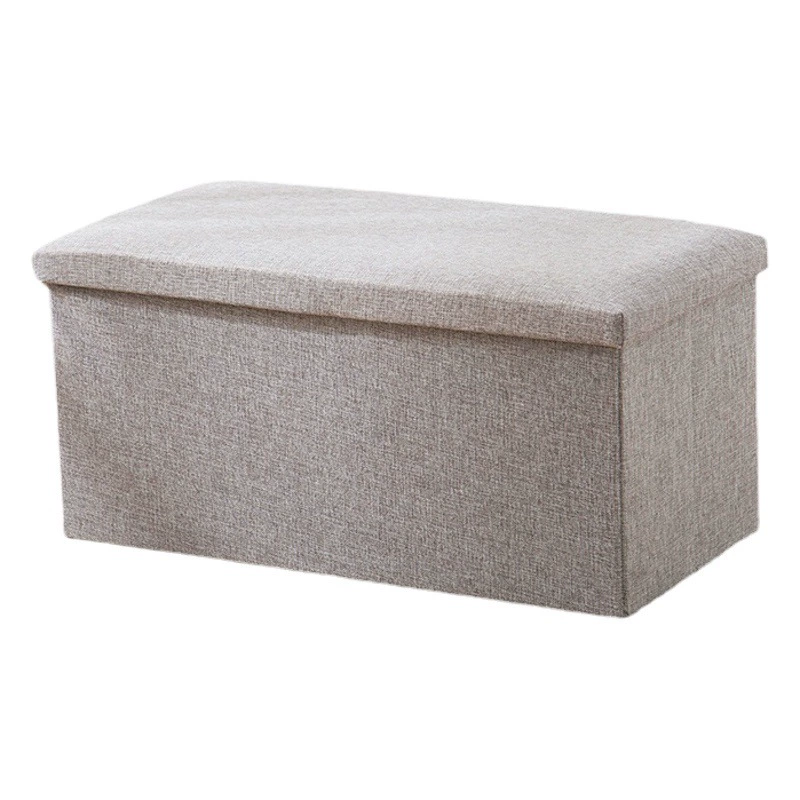 Большой складной пуф из хлопка и льна для хранения, подходит для сидения взрослых, табурет для переобувания, бытовой органайзер, складной стул для хранения.