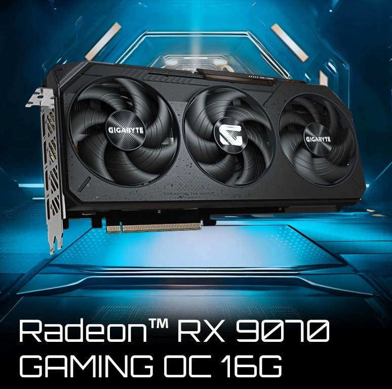 Подходит для Gigabyte RX 9070 GAMING OC 16G Magic Eagle, настольная видеокарта для AI-рендеринга, дизайна и киберспортных игр