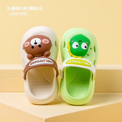 Fawn Milly Summer Cute Cartoon Slippers Bear Outdoor Croc Shoes Boys Girls Soft Bottom Children's Sandals Slippers