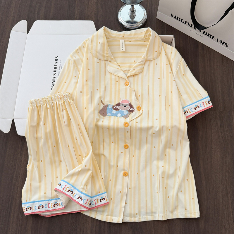 Super Comfortable Cloud-Like Cotton Pajamas for Women, Summer 2026, Cute Cartoon Sweet Loose Fit, Fresh Home Wear Set