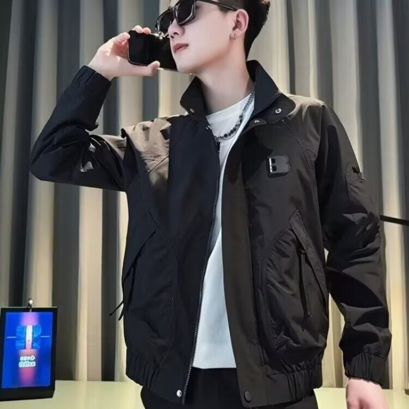 2024 Spring and Autumn Handsome Jacket Men's Ins High Street Trendy Brand Hong Kong Style Japanese Style Harajuku Style Korean Style Trendy Loose Jacket