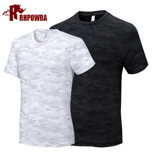Xia Bingsi camouflage couple elastic short-sleeved quick-drying clothing men's breathable outdoor sports T-shirt women's logo printed