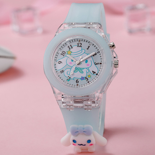Soft jelly color children's doll watch luminous colorful flash primary and secondary school student cartoon watch manufacturer wholesale