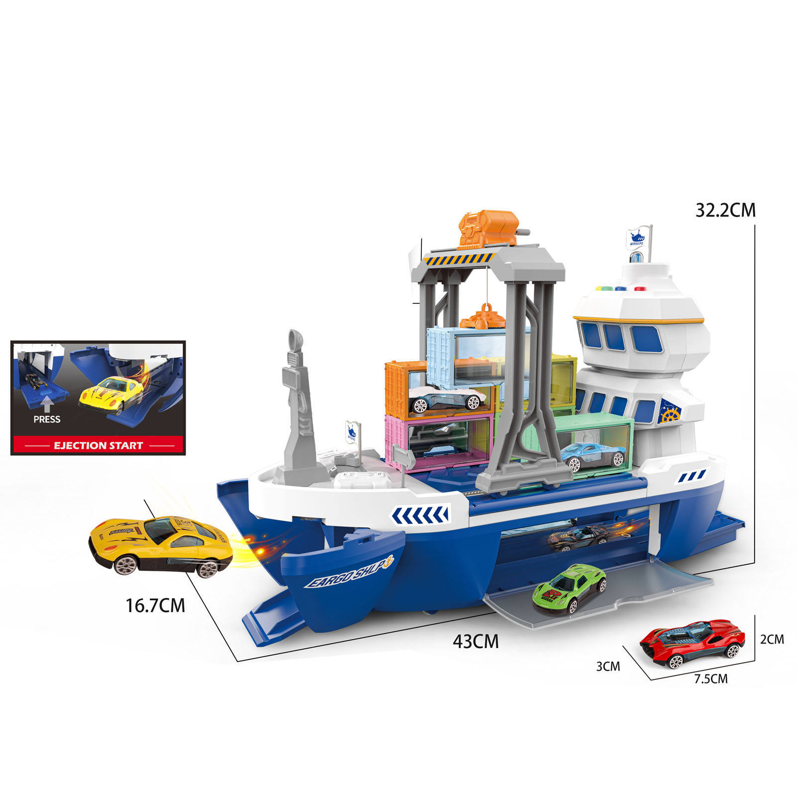 Transfronterizos niños sonidos y luces catapulta juguete carro de carga de contenedores euroamericano 112 modelo de carro de carreras juguetes de automóviles