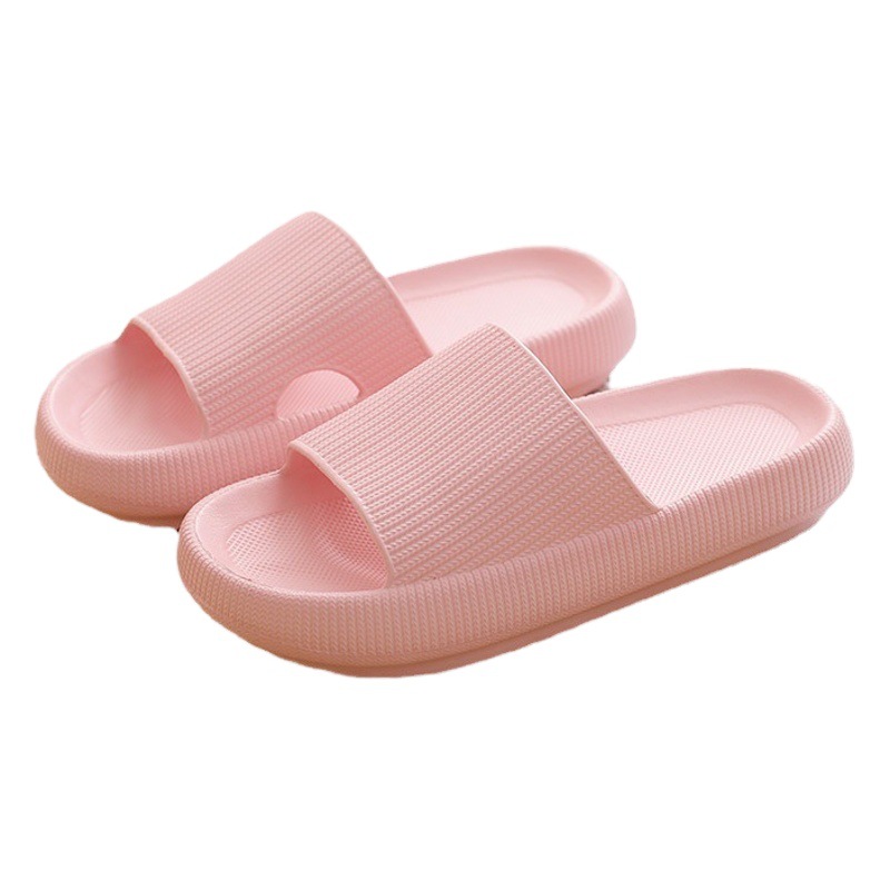 4cm Cross-Mirror Thick-Soled Slippers for Women, Summer Home Household Soft-Soled Slippers, Bathing Eva Anti-Slip Slippers for Men