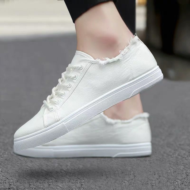 Canvas shoes men's spring shoes 2024 new casual shoes men's low-top white shoes trendy all-match flat shoes Canvas shoes men's spring shoes 2024 new casual shoes men's low-top white shoes trendy all-match flat shoes