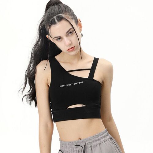 European and American letter printed fitness vest for women with chest pad and sports style vest running top and yoga wear outside